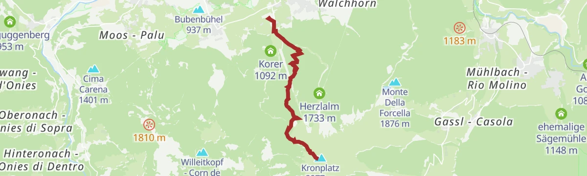 Route map: Hiking Trail AVS